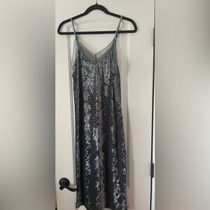 Mossimo Supply Co. Lace Trim Gray Dress